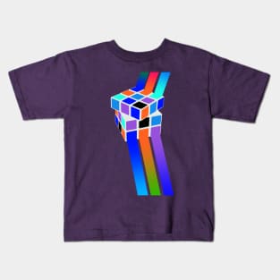 Abstract Colorful Rubik's Cube Kids T-Shirt